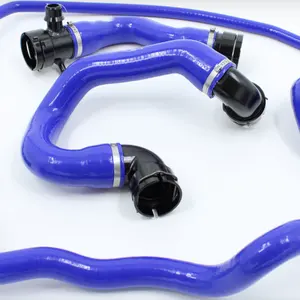 福特2.0L ATS发动机蓝色定制标志切割三元乙丙橡胶材料的黑色硅树脂散热器和中冷软管套件