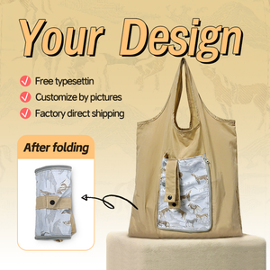 Bolsas de Compras Reutilizables Personalizadas, Ecológicas, de Nylon y Poliéster Reciclado, con Asa Larga Plegable, para Uso Diario - Product Image 2