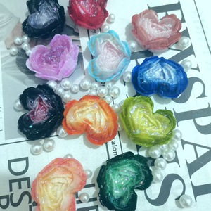 DIY llavero hecho a mano horquilla accesorios de joyería Tie-Dye <span class=keywords><strong>Love</strong></span> Rose Brush Crystal Ore Card [36*29mm] resina para el Día de San Valentín - Product Image 1