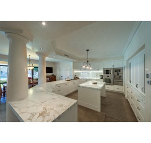 NICOCABINET - Gabinetes de Cocina Modulares de Estilo Europeo con Puertas Shaker, Acabado en Laca Blanca Brillante, Cierre Suave, para Casas Grandes y Modernas - Product Image 1