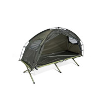 Tente de camping individuelle pour l'extérieur, avec lit intégré, sans installation requise, pliable, portable, occultante et anti-moustiques pour adultes