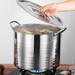 Ensemble de Cuisson de Cuisine 4 Pièces en Acier Inoxydable <span class=keywords><strong>Grande</strong></span> <span class=keywords><strong>Capacité</strong></span>, <span class=keywords><strong>Faitout</strong></span> Profond et <span class=keywords><strong>Grande</strong></span> Marmite à Soupe, Fond à Induction pour la Cuisson - Product Image 5