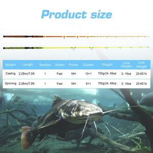 <span class=keywords><strong>Canne</strong></span> à pêche en aluminium fluorescente légère en fibre de carbone de 2.28m en stock - Product Image 2