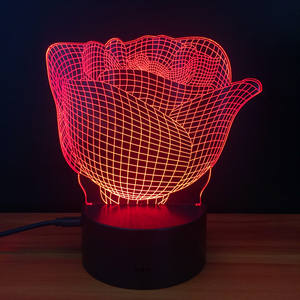 NOVEDAD DE 3D rosa en forma de luz de la noche la Lámpara USB LED luz de estado de ánimo de regalos de decoración para el amante - Product Image 1
