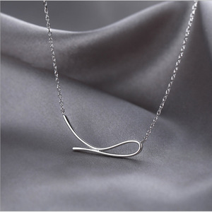 Geometric Line Necklace For Women Minimalist Clavicle Chain Platinum Color 2021 New Arrival - Product Image 1