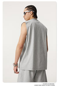 Chaleco Personalizado con Logotipo de Alta Calidad para Hombre, Tejido Grueso, Bordado, Estilo Hip Hop, Informal, Deportivo, Transpirable, de Algodón Vintage - Product Image 4