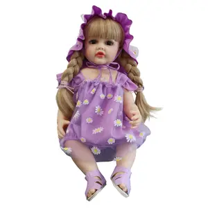 Hete Verkoop 55Cm Zachte Siliconen Reborn Baby Poppen Voor Meisje Speelgoed Cadeau Volledig Plastic Reborn Pop Speelgoed