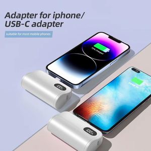 4000/5000mah Mini Tail Plug Digital <b>Display</b> Phone Stand 3-in-1 Power Bank Set Dual-head Built-in <b>Cable</b> Capsule Power Bank - Product Image 2
