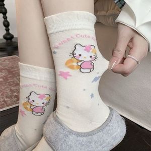 Calcetines de media pantorrilla transpirables con dibujos de gatos, para mujer, para todas las estaciones - Product Image 2