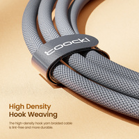 Kabel Pengisian Cepat Toocki Lint-Free Braided 6A Desain Kristal Cangkang Aluminium untuk iPhone 15 Series dan Semua Perangkat USB-C