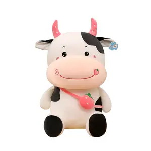 Оптовая продажа, подарок, детская игрушка, мягкая плюшевая корова с клубничным мешком