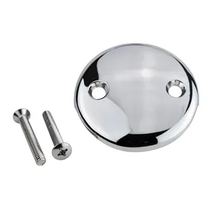 Factory Price Bathtub Two Hole Overflow Face Plate Brass Construction Replacement with Screws Polished Chrome cover suit tip-toe