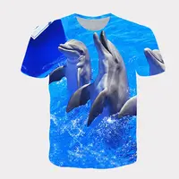 deep plus size lovely dolphin 3d printing t shirt unisex polyester sea fish short sleeve 3D t shirts