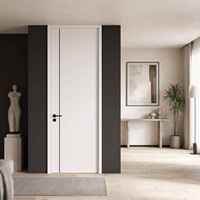 Porte intérieure en bois facile à assembler avec surface en polymère CPL, produit fini à ouverture coulissante pour chambres et hôtels