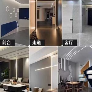 Difusor de canales de aluminio anodizado MEIJIA, iluminación de techo empotrada para paneles de yeso, luz de perfil Led - Product Image 5