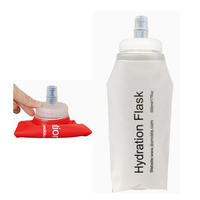 Bouteille souple d'eau pour la course à pied avec valve de boisson, gourde d'hydratation pliable anti-fuite pour le sport et le trail running