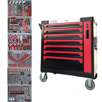 Kit complet d'outils de réparation automobile de 421 pièces avec chariot d'atelier roulant, outils pour filtre à huile, freinage et services électriques