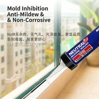 Scellant silicone neutre classe 25, 590 ml, colle structurelle pour porte, fenêtre, mur extérieur, lanterneau, travail du bois, construction