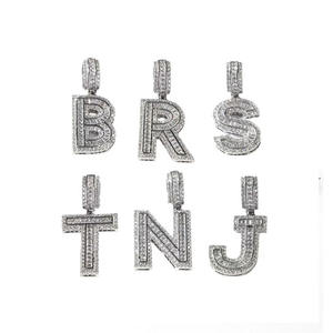 NS1394K collana a catena in corda di acciaio inossidabile per bambini con scritta in zircone carino collana con ciondolo iniziale - Product Image 1