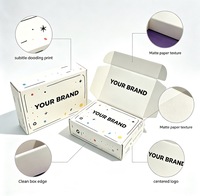 Boîte d'expédition en carton ondulé personnalisée avec impression de motifs délicats et impression de marque à l'intérieur pour l'emballage de produits artisanaux et les petites entreprises créatives