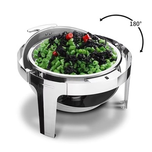 Calentador de Comida de Lujo Dorado de Acero Inoxidable de 6L con Diseño Enrollable, Calentamiento a Combustible/Eléctrico, para Buffet, Hotel y <span class=keywords><strong>Restaurante</strong></span> - Product Image 4