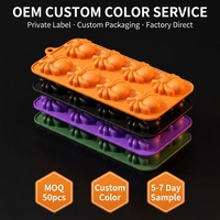 Moule en silicone à 8 cavités à dégagement rapide, thème araignée, pour Halloween, vente en gros, réutilisable, pour chocolat, DIY