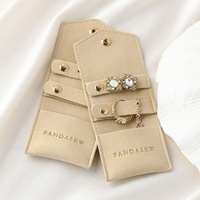 PandaSew Personnalisé Logo Luxe 1,4mm Microfibre Mini Roulé de Voyage Organisateur Bijoux Emballage Cadeau Pochette à Bijoux