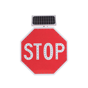 Señal de Advertencia de Tráfico Vial de Aluminio con Energía Solar Boruite, Luz <span class=keywords><strong>LED</strong></span> Intermitente de Seguridad Vial con Impresión UV - Product Image 5