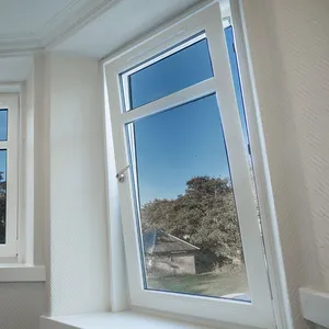 Minimalizm fabrika fiyat alüminyum alaşımlı çerçeve çift camlı temperli cam Modern dönüş ve eğim donanım ile pencere