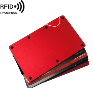 Tùy Chỉnh Siêu Mỏng CNC Tối Giản Tiền Clip Ví Nhôm RFID Chặn Mỏng Chủ Thẻ Tín Dụng Người Đàn Ông Kim Loại Sợi Carbon Ví - Product Image 1