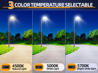 Lampes d'éclairage public intelligentes à LED pour poteaux de parking, 150W - 320W, 3 CCT, 3 WATTS, 100-480VAC, avec cellule photoélectrique, en stock aux États-Unis et au Canada