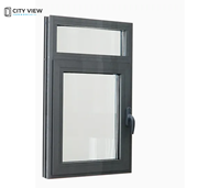 Fenêtre à auvent en aluminium à rupture de pont thermique certifiée CE, grand panneau de verre, style américain, pour maison, fenêtre à battant