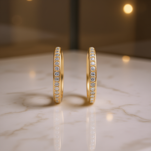 Orecchini a Cerchio Tiffany & Co. con Diamanti, Oro 18K, Taglio Brillante Rotondo, Colore G, Diamanti Naturali, Classici da Donna per Uso Quotidiano - Product Image 2