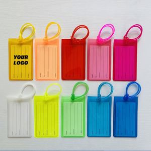 ป้ายติดกระเป๋าเดินทางแบบใสกันน้ำ สีสันสดใส ทำจากพลาสติก PVC พร้อมช่องใส่ชื่อและบัตรประจำตัว - Product Image 1