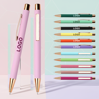 Stylo à bille laser personnalisé avec logo en gros, stylo à bille rose doré promotionnel pour cadeaux promotionnels d'entreprise