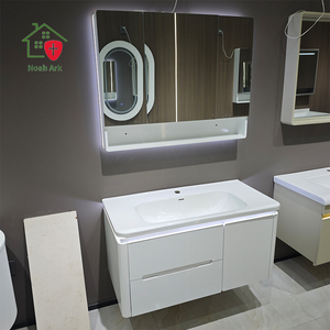 Modern Smart White <b>Bathroom</b> <b>Vanity</b> Heat-Bent Integrated Basin Wall-Mounted Hanging Cabinet - Product Image 1