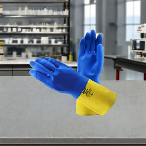 Gants de travail en néoprène à manches longues avec doublure en coton PVC Gants de sécurité antidérapants multi-tailles résistants aux produits chimiques - Product Image 2