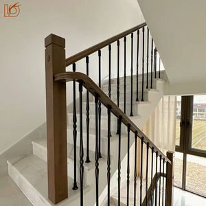 درابزين درابزين حديث عالي الجودة بمجوف مربع واحد ، مغزل درج معدني ، درابزين من الحديد المطاوع - Product Image 5