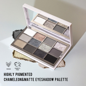 Palette Professionale per Trucco <span class=keywords><strong>Occhi</strong></span> Smokey Argento, Ombretti Grigi Brillanti, Trucco <span class=keywords><strong>Occhi</strong></span> Nero Scuro, <span class=keywords><strong>Occhi</strong></span> Smokey Morbidi - Product Image 1