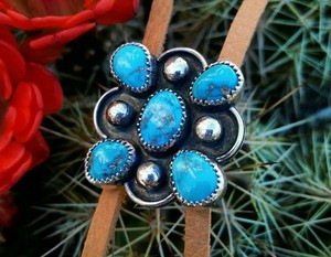 New Arrival Genuine Arizona Turquoise Oval And Pear Shape Solid 925 Sterling Bezel <b>Set</b> Designer Statement Handmade Women <b>Ring</b> - Product Image 1