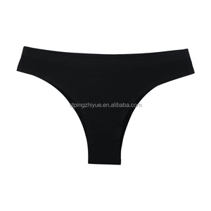 Women's Solid Knitted Seamless Cotton Panties G <strong>String</strong> <strong>Thong</strong> with Custom Logo on Waist - Product Image 5