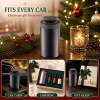 Coffret Cadeau Diffuseur Personnalisé Édition Noël 70N – Diffuseur d'Huiles Essentielles Sans Eau Rechargeable Sans Fil de Luxe pour Voiture