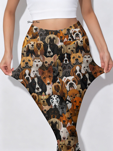 Leggings de yoga taille haute pour femme, imprimé chiens, coupe ajustée, motif chiot, pantalon de sport décontracté - Product Image 1