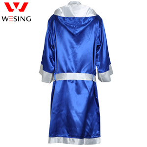 ชุดนักมวยสีแดงน้ำเงินน้ำหนักเบา ผ้าไนลอนซาติน สำหรับ MMA <span class=keywords><strong>มวยไทย</strong></span> มีฮู้ด - Product Image 6