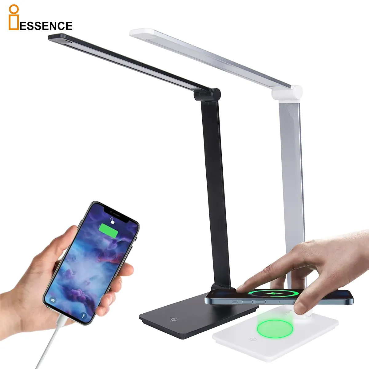 Portable Smart Usb Table Light Lamps with Wireless Charger Charging Living Room Bedroom Led Desk Lamp Light