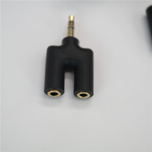 <b>Headphone</b> Splitter 3.5mm To Dual 3.5mm Audio <b>Adapter</b> Black <b>For</b> Couple <b>Headphones</b> - Product Image 1