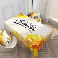 Nappe de table imperméable en polyester, motif feuilles, style nordique, pour restaurant, collection automne 2026, idéale pour Thanksgiving et café