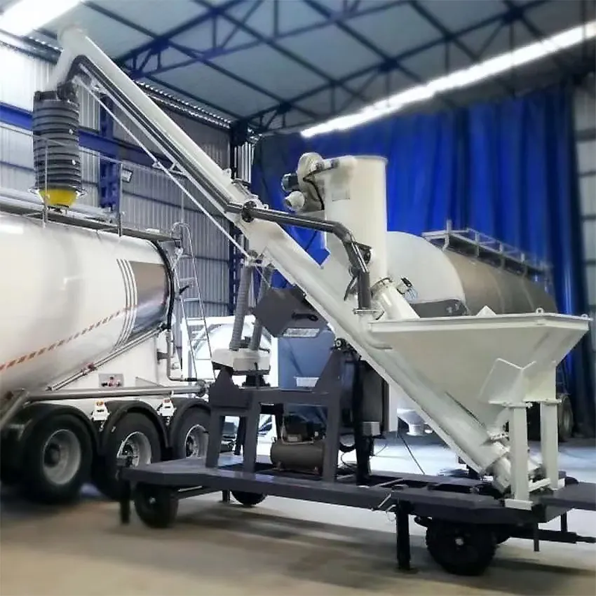 FBD mobile powder transfer system inclined cement screw conveyor with dust bag concrete conveyor
