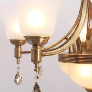 Lámpara <span class=keywords><strong>de</strong></span> Araña <span class=keywords><strong>de</strong></span> Cristal Royal Scallop, Lujosa Lámpara Colgante <span class=keywords><strong>de</strong></span> Latón, Moderna, Francesa, Retro, <span class=keywords><strong>de</strong></span> Múltiples Niveles, con Forma <span class=keywords><strong>de</strong></span> Tulipán, <span class=keywords><strong>de</strong></span> Ópalo, con Gotas <span class=keywords><strong>de</strong></span> Cristal - Product Image 6