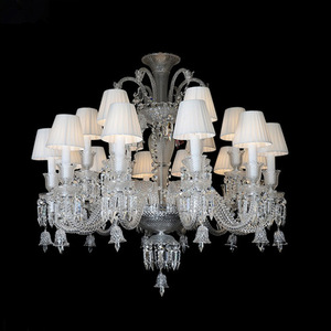 Zèle Éclairage Pendentif Lumière Salon Moderne Led De Luxe Blanc Ombre Bougie Lustre En Cristal - Product Image 4